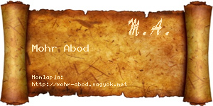Mohr Abod névjegykártya